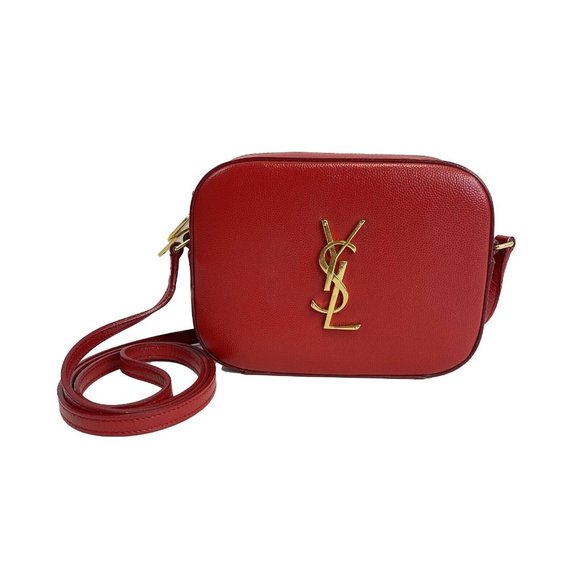 Saint Laurent - Grain de Poudre Classic Monogram Small Red Camera Bag Crossbody - Picture 2 of 13